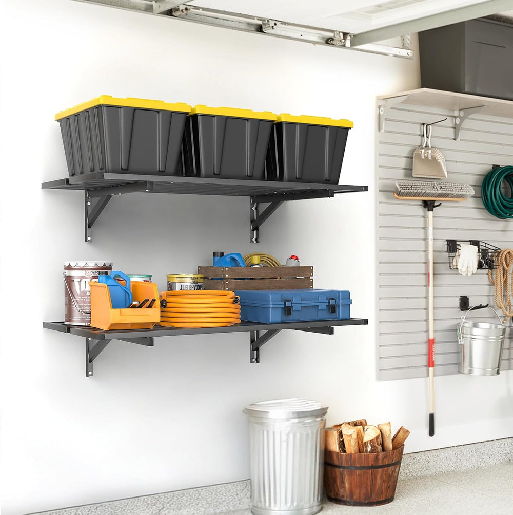 WALMANN 2-Pack Heavy Duty Wall Shelves, 2 ftx4 ft Wall Mounted Shelf