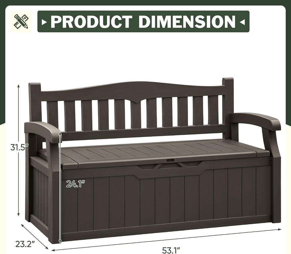 Flamaker 80 Gallon Storage Bench, Deck Box with Seat Waterproof All-Weather