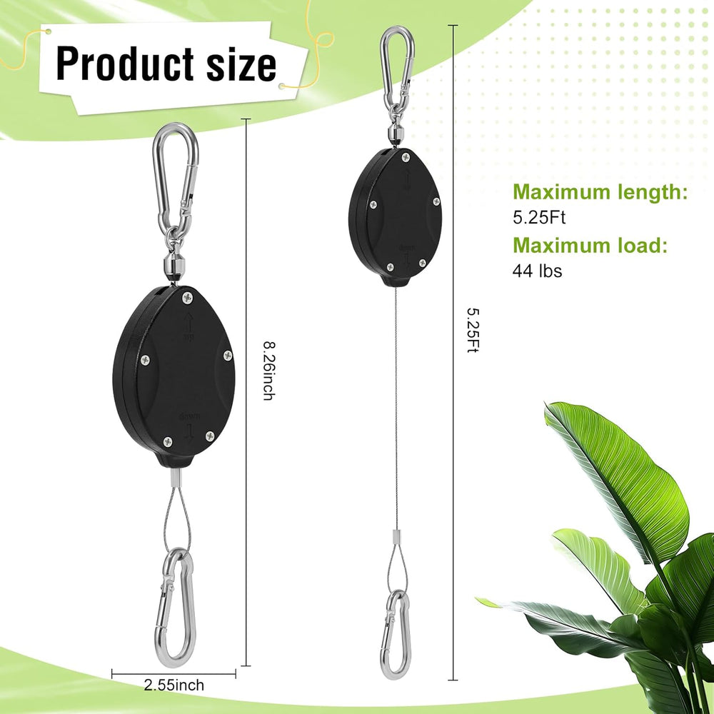 Plant Pulleys for Hanging Plants, Heavy Duty Retractable Hangers, 304 Stainle...