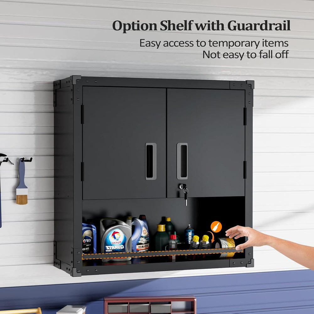 VINGLI Garage Wall Cabinet with Locking Doors and Adjustable Shelf, Metal Wal...
