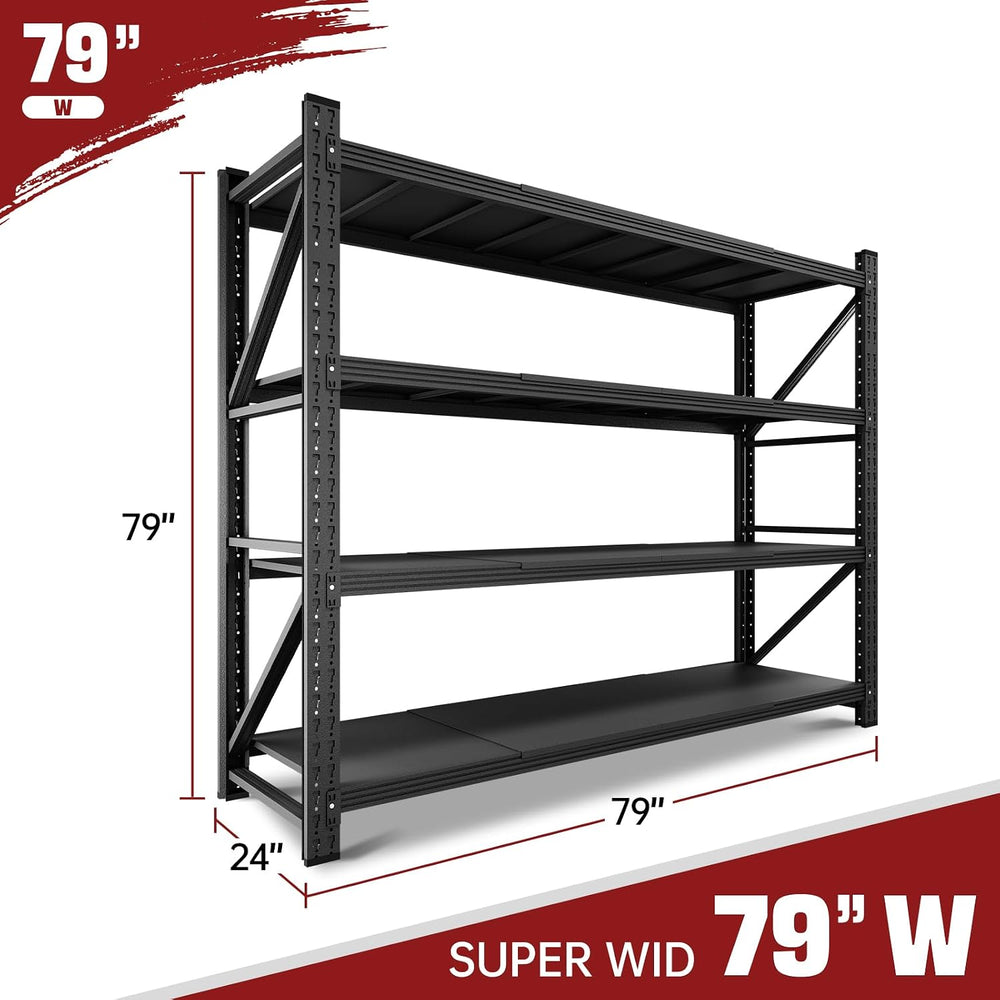 RAVIGIN 7000LBS Storage Shelves,79" W Garage Shelving Heavy Duty Metal A...