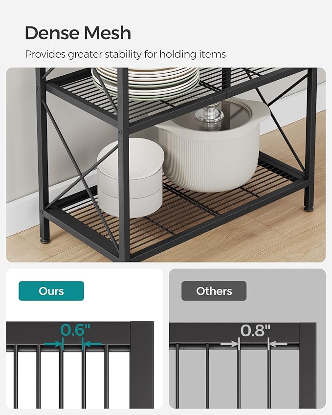 SONGMICS 5-Tier Metal Storage Rack, Shelving Unit with X Side Frames, Dense M...