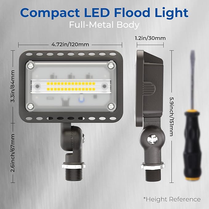 CINOTON 20W LED Flood Lights Outdoor, IP65 Waterproof Exterior Security Wall ...