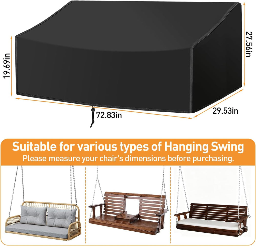 Porch Swing Cover,73 Inch Waterproof Outdoor Hanging Swing Cover
