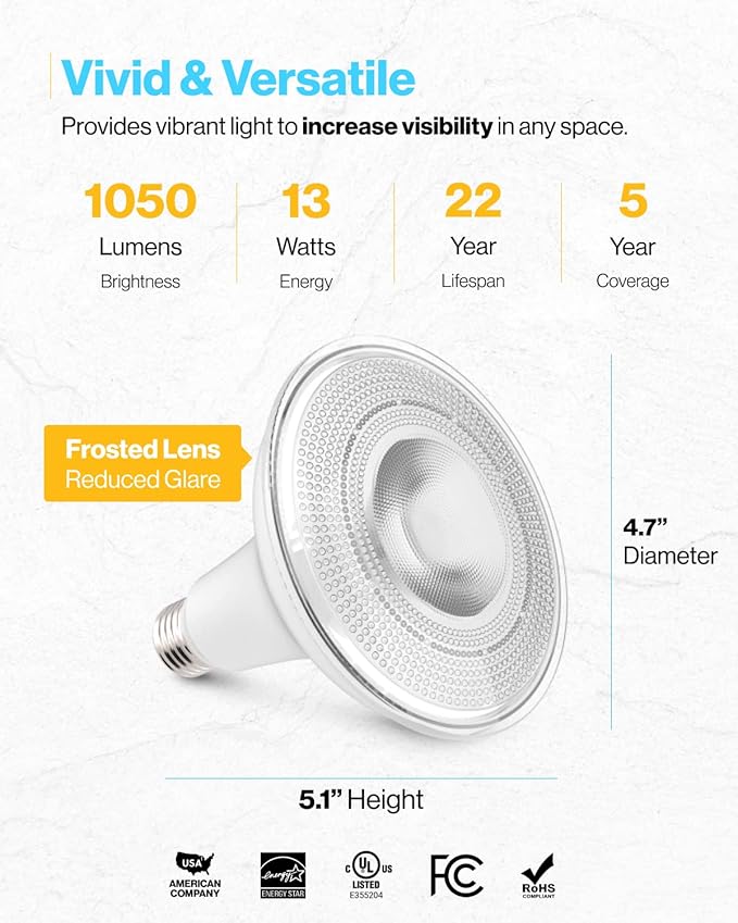 Sunco 30 Pack Outdoor LED Flood Home Patio Driveway Light, Waterproof PAR38 L...