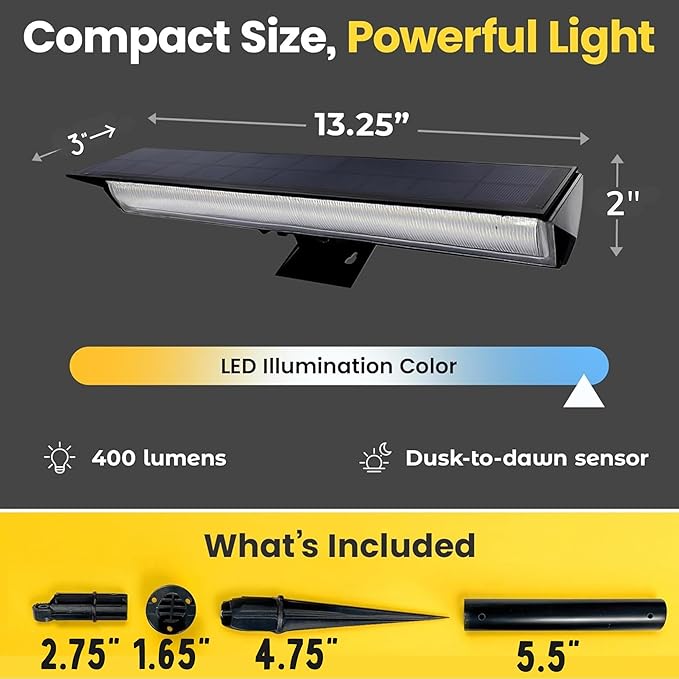 Brighticonic Solar Sign Lights Outdoor Black – LED Solar Sign Light for House...