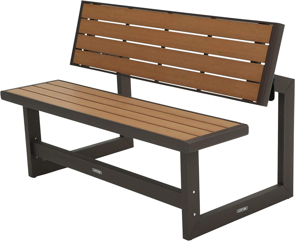 LIFETIME 60054 Convertible Bench / Table, Faux Wood Construction