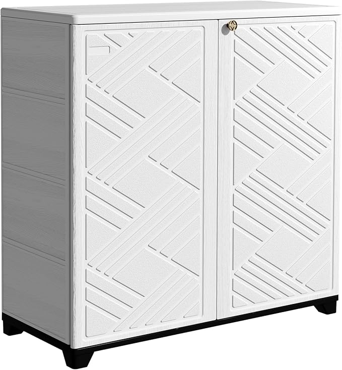 Outdoor/Indoor Storage Box,Resin and Plastic Storage Cabinet Waterproof,Outdo...