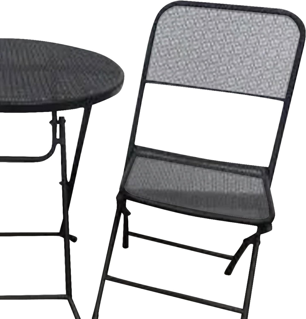Four Seasons Courtyard Padova 3-Piece Outdoor Bistro Dining Set, Black