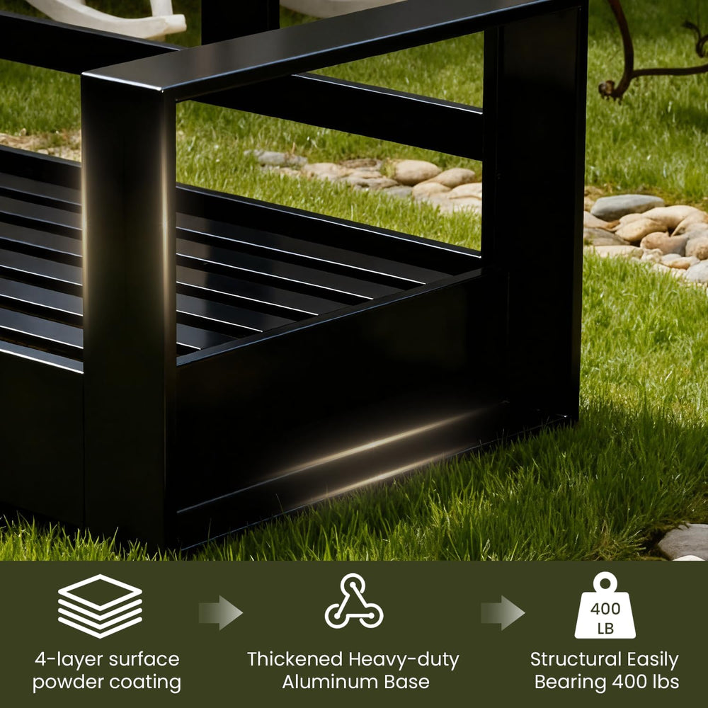 1 Piece Oversized Aluminum Patio Outdoor 3-Seat Sofa