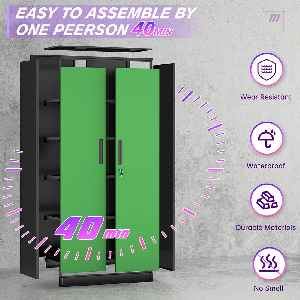 Superday Metal Storage Cabinets, 71" Storage Cabinet with Locking Door, ...