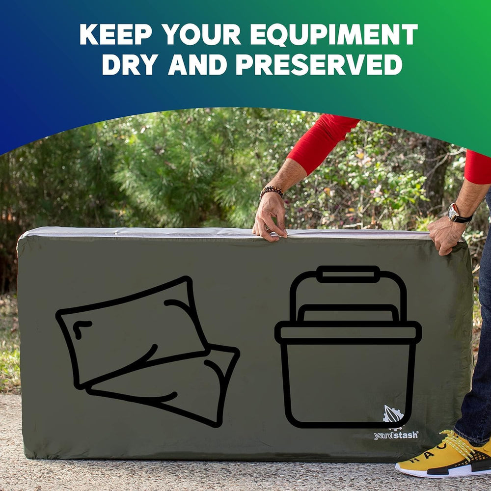 YardStash Deck Box Cover - Heavy Duty, Waterproof Covers for Outdoor Cushion ...