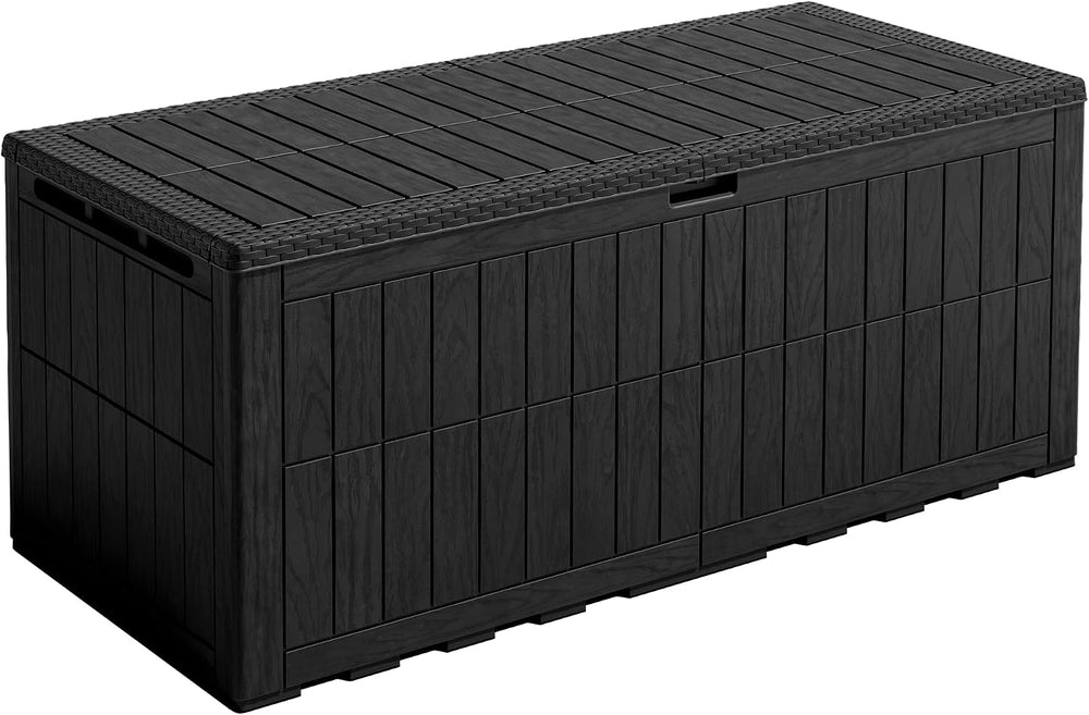 Greesum 220 Gallon Resin Deck Box, Black