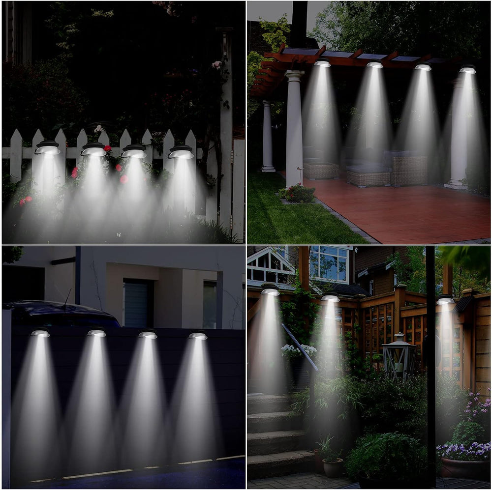 Yinder 12 Pieces Solar Gutter Lights Outdoor 9 LED Waterproof Gutter Solar Li...