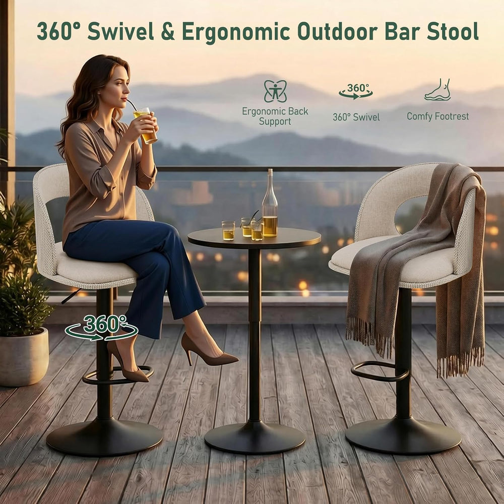 Furnimart Outdoor Bar Stools Set of 6 with Covers Waterproof, Adjustable Pati...