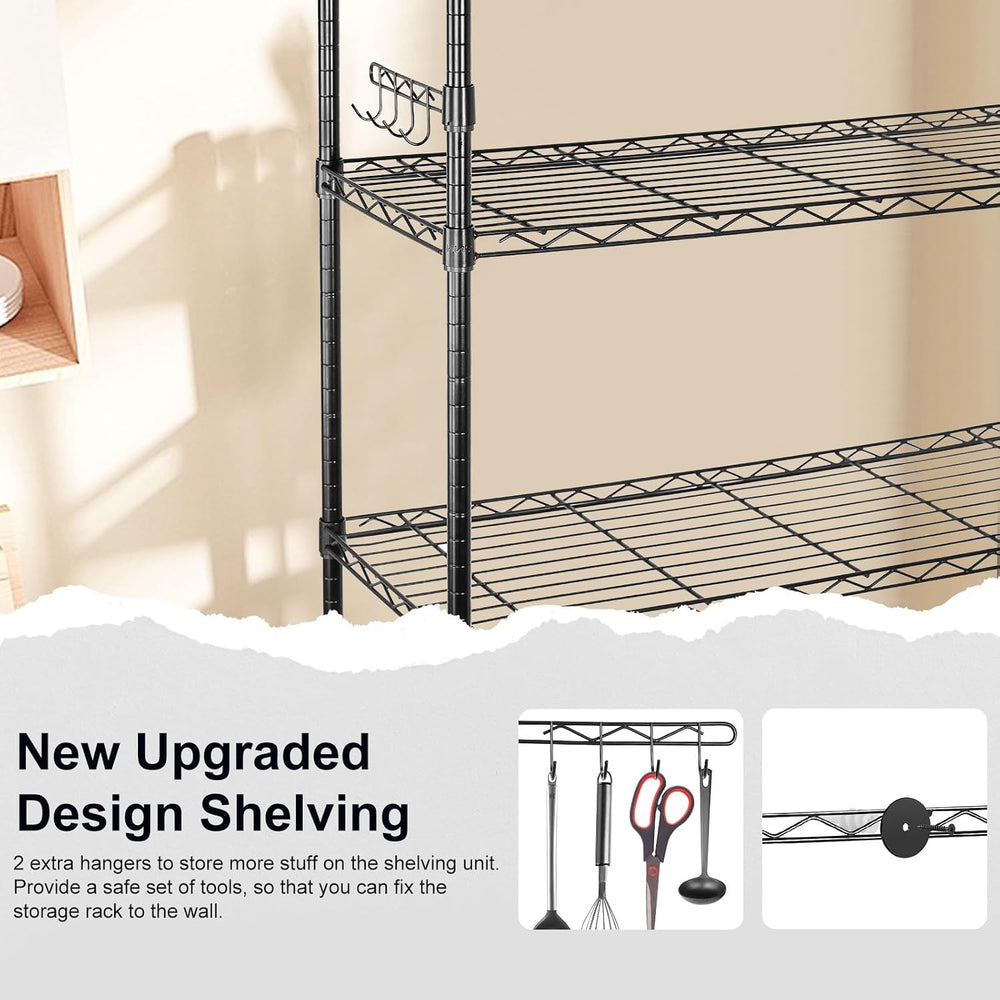 YNN Storage Shelves,2100Lbs 6 Tier Heavy Duty Metal Rolling Shelving Unit wit...