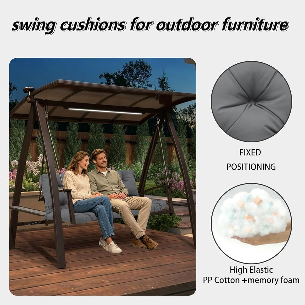 Porch Swing Cushions 60x40 Inch, 5" Extra Thick Waterproof Outdoor Swing...