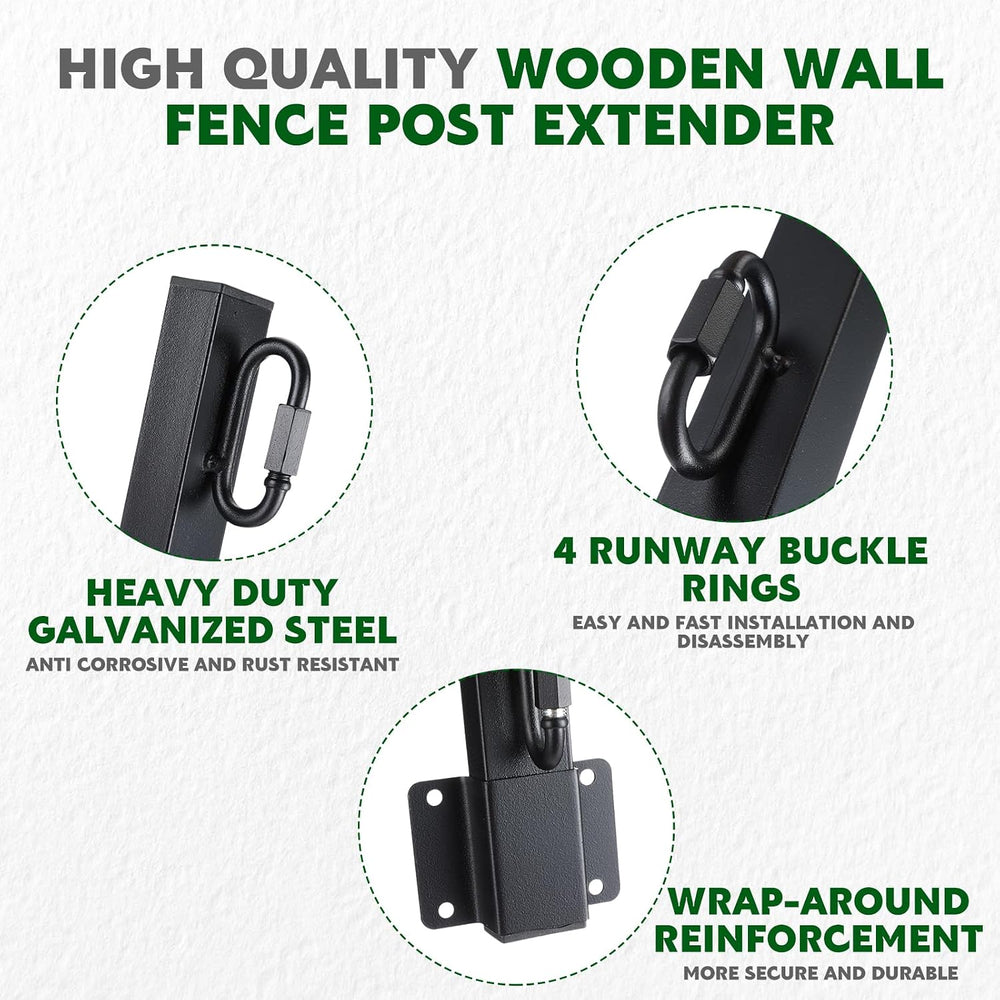 Hicarer 8 Pack 23.6" Fence Post Extender Poles, Barbed Wire Arm Outdoor