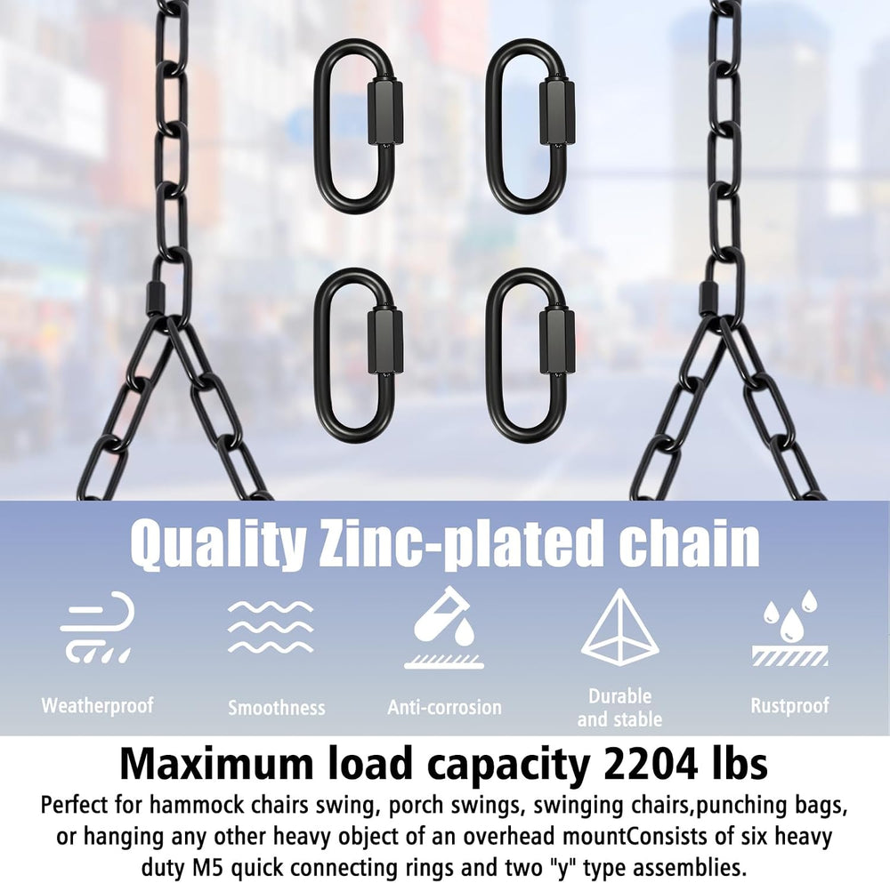 Porch Swing Hanging Chain, Black