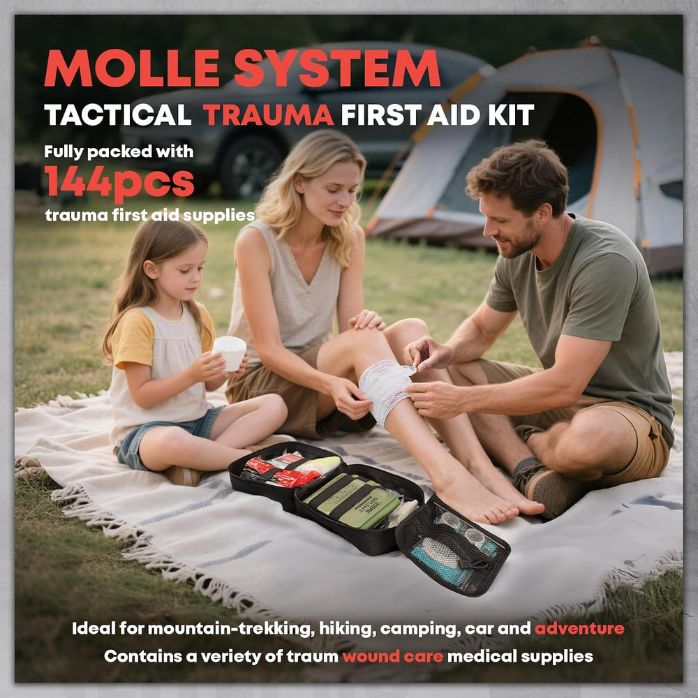 Advanced Trauma First Aid Kit - Emergency Camping Gear with Tourniquet Kit, C...
