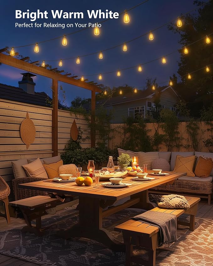Brightown 100FT Solar String Lights Outdoor Waterproof with Remote, 31+2 LED ...