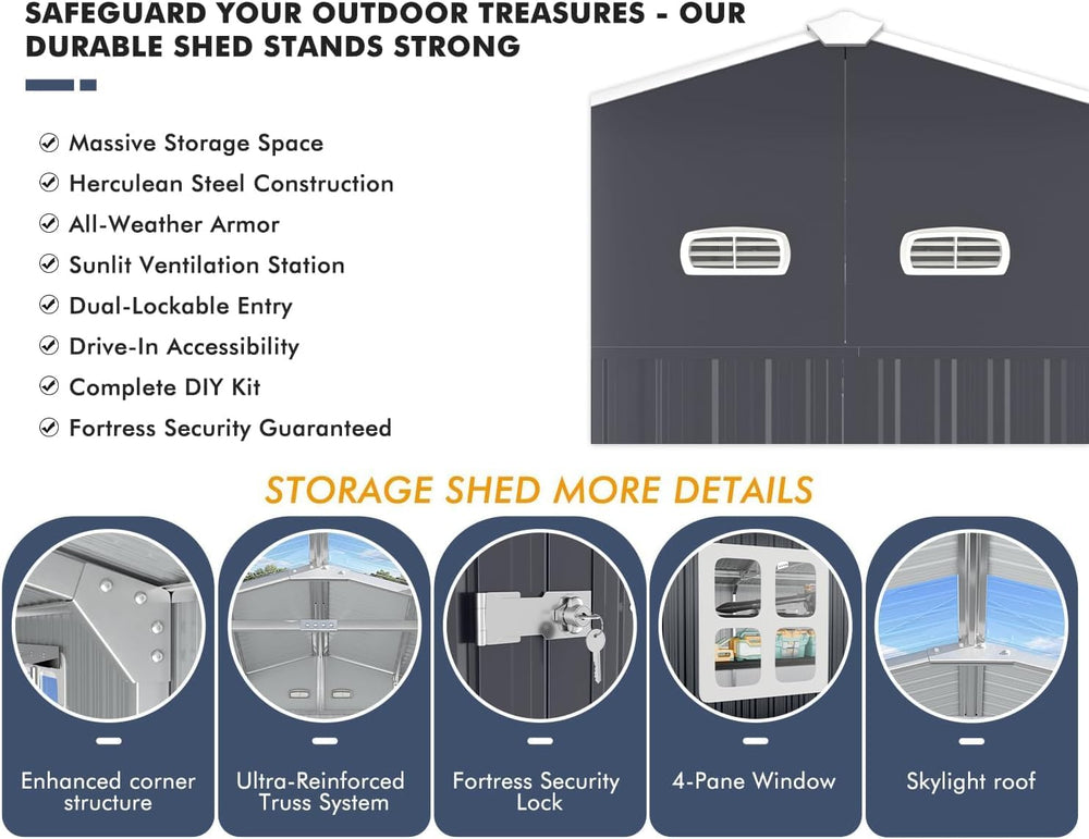 Military-Grade 13x20 FT Metal Garage Large Outdoor Storage Building Kits