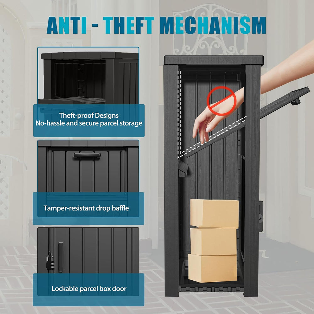 LHBGO Package Delivery Box for Outside, Outdoor Storage with Lockable Secure,...