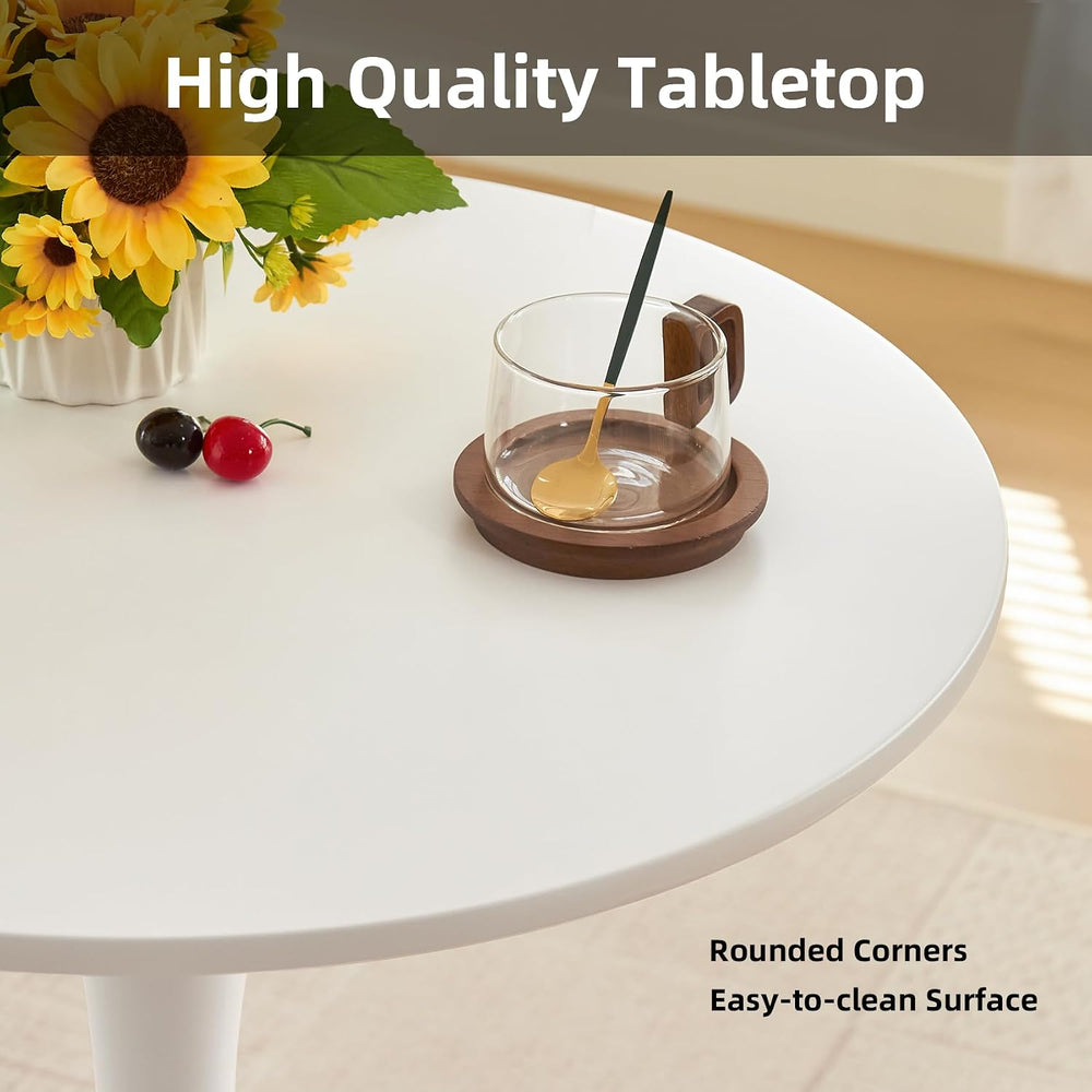 Round Dining Table, 24" Tulip Table (White)