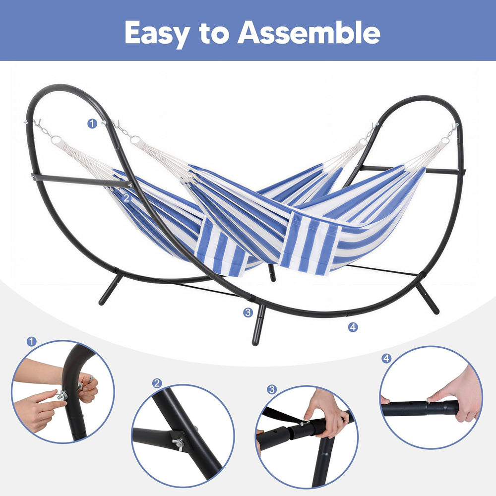 SUNCREAT Hammocks for Outside with Stand, Porch Hammock and Stand, 475 lbs Ca...