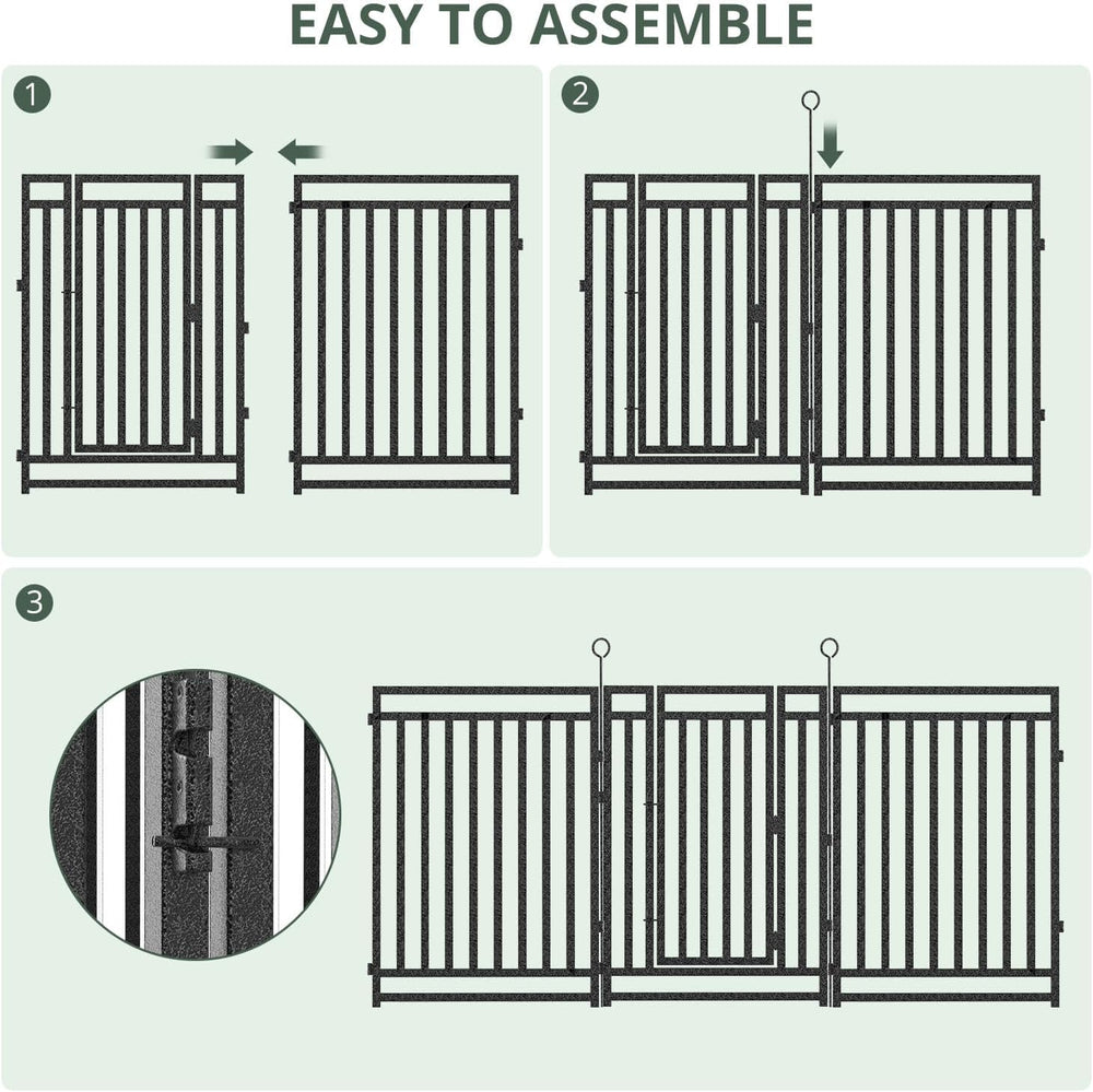 Decorative Garden Fence Metal Dog Fence Outdoor for Yard, 36ft (L) × 32in (H)...