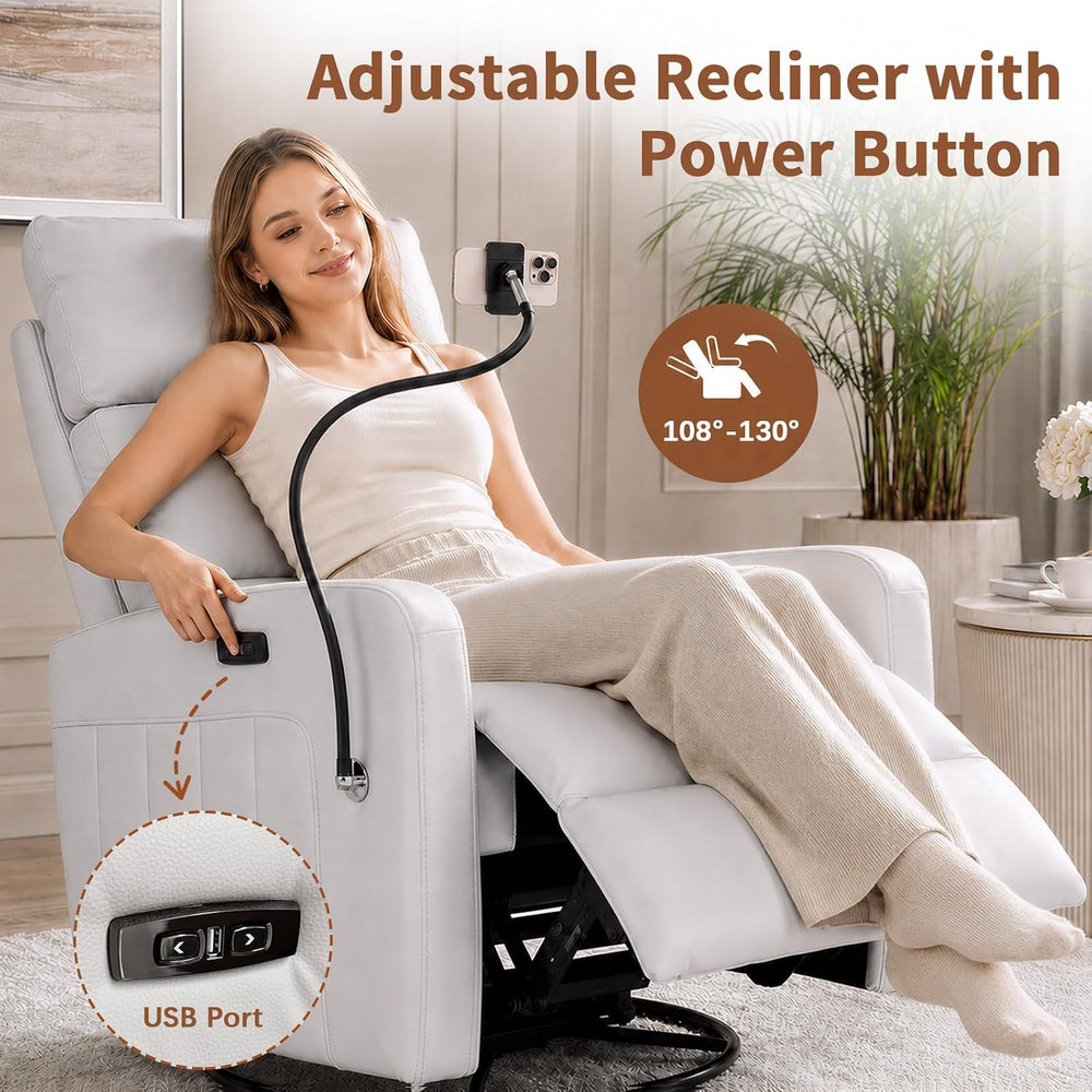 AIRSKY Power Swivel Rocking Recliner Chair with Power Headrest