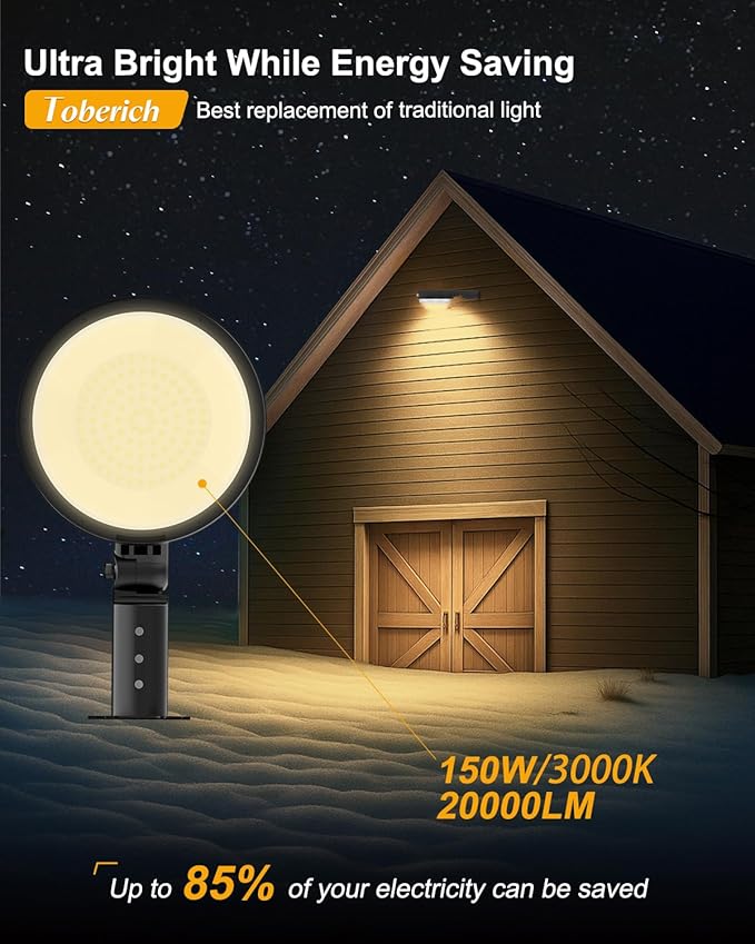 LED Barn Light 2Packs, 150W 20000LM Yard Area Lights Dusk to Dawn Outdoor Lig...