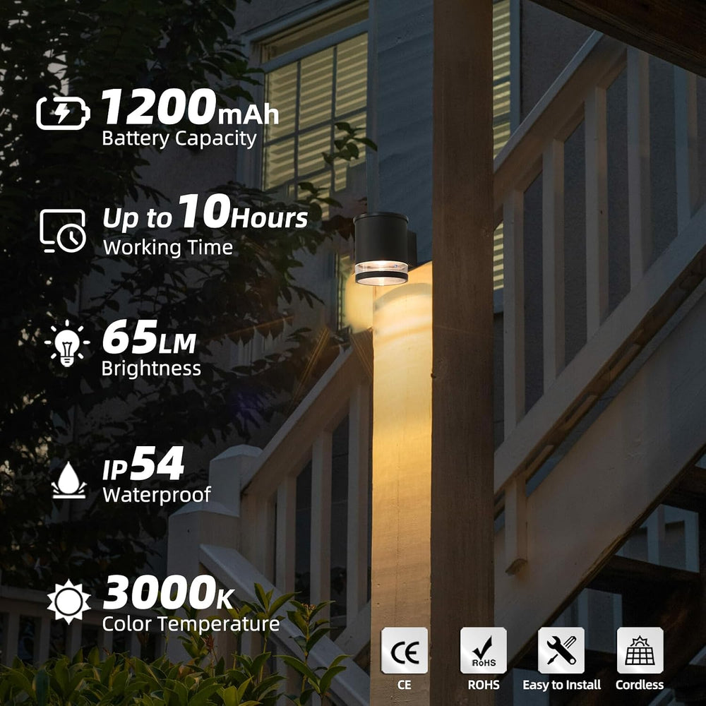 Solar Wall Light Outdoor Dusk to Dawn, Aluminum 3000K Wall Sconce