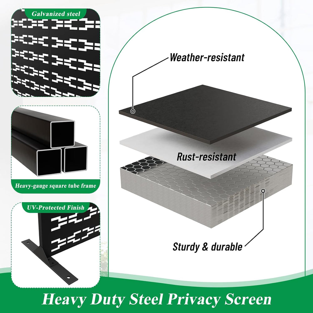 SnugNiture “Metal Privacy Screen”, 72" H × 47" W Weather Resistant ...