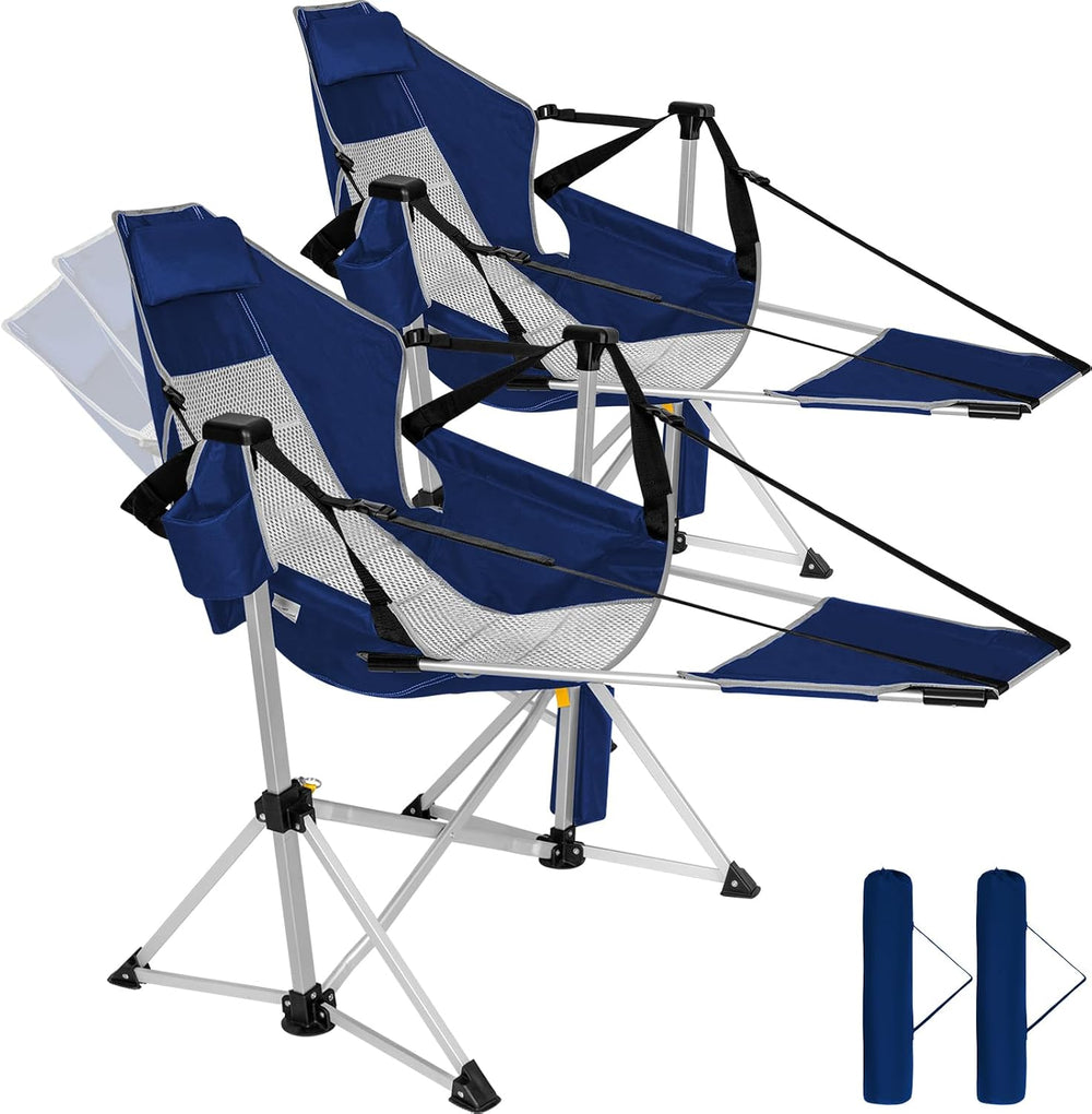 2 Pack Oversized Swing Hammock Camping Chairs with Footrests & Headrests,...