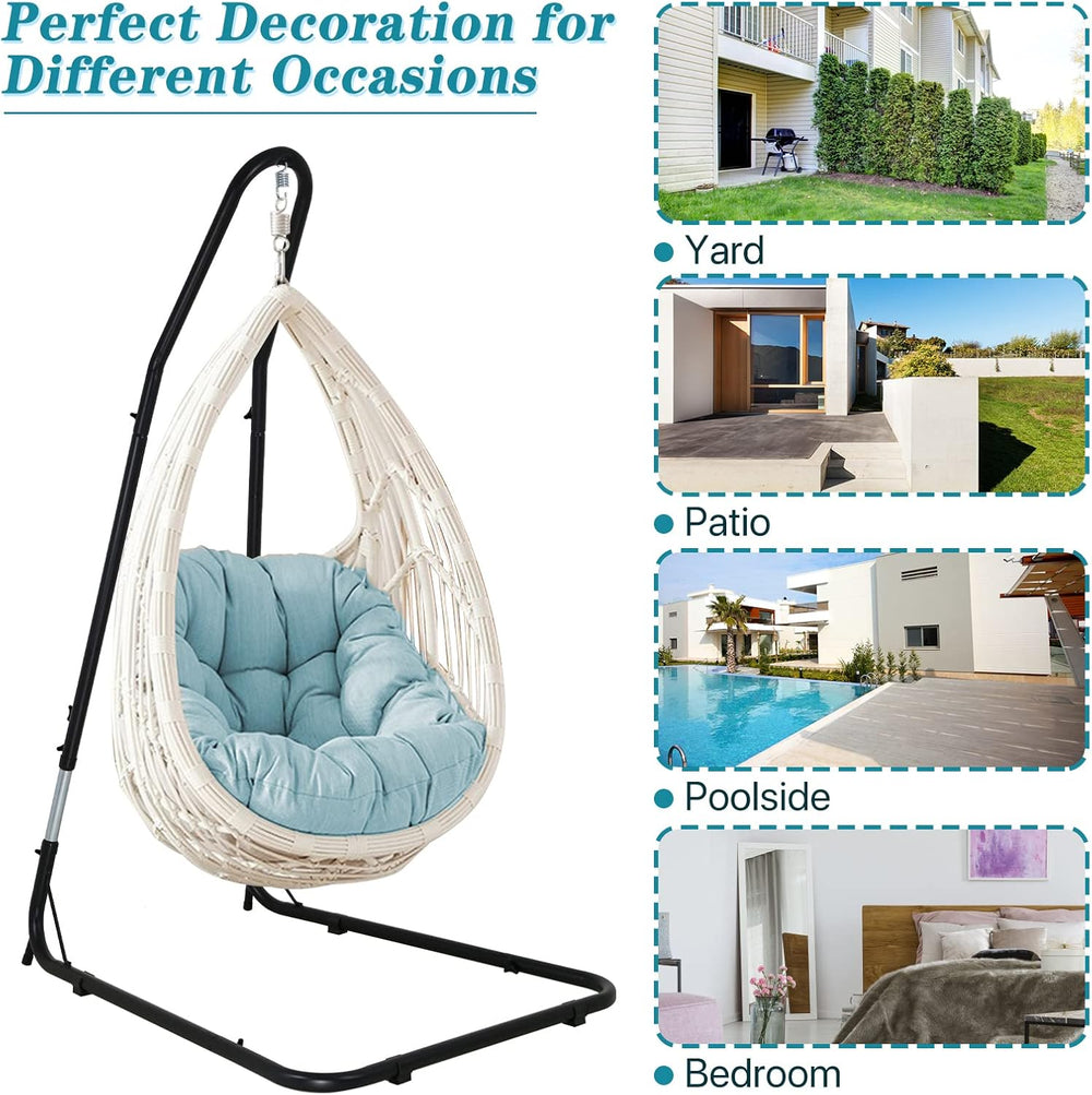 Dkeli Hammock Chair Stand Portable Heavy Duty Solid Steel Stand Only Outdoor ...