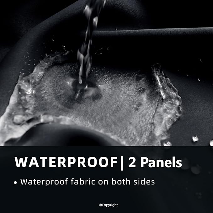 Waterproof Outdoor Curtain W105 x L108 - Grommet Top Sunlight Blocking Window...