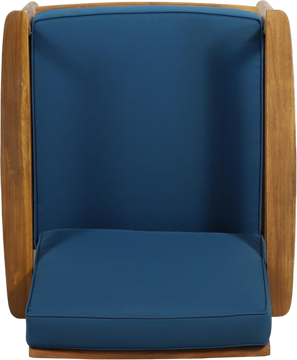 Willowbrook Outdoor Club Chair with Cushion - Acacia Wood - Teak (Set of 2)