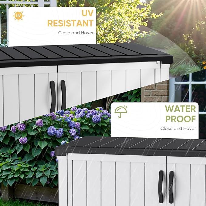 Devoko 50 Cu Ft Outdoor Storage Cabinet - Waterproof Vertical Shed for Patio,...