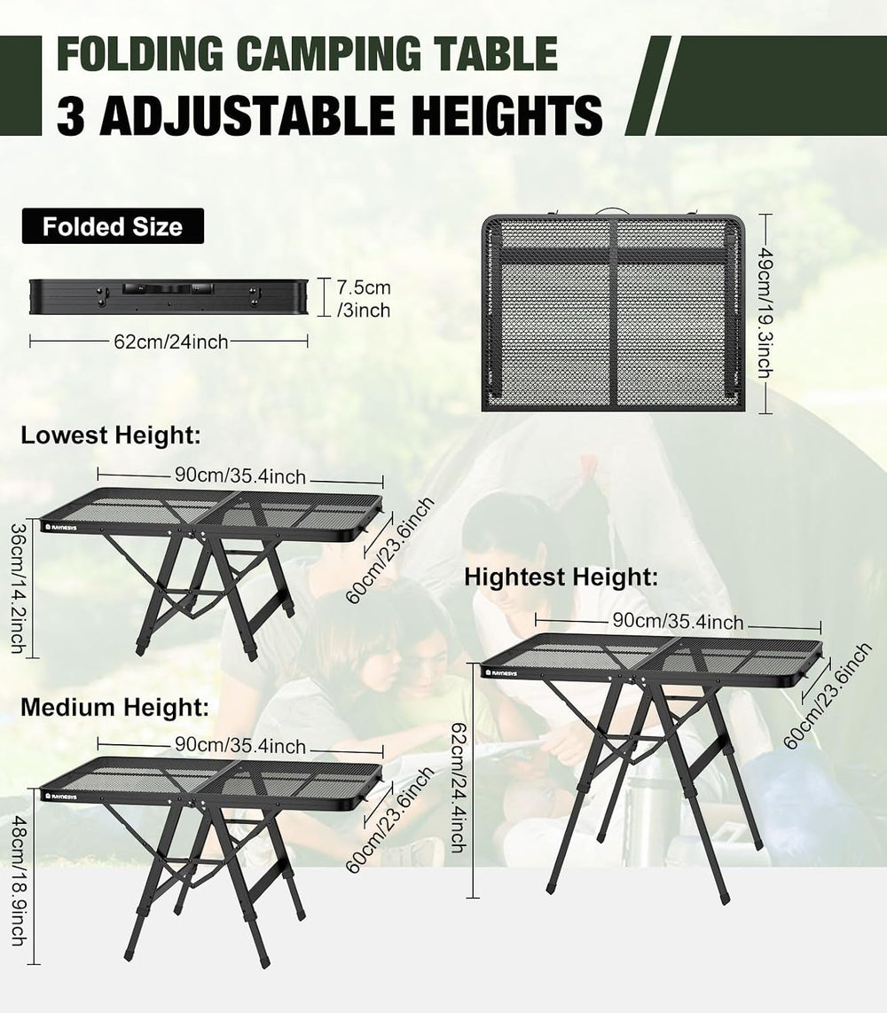 Raynesys Portable Folding Grill Table for Ourdoor, Camping, Picnic, BBQ