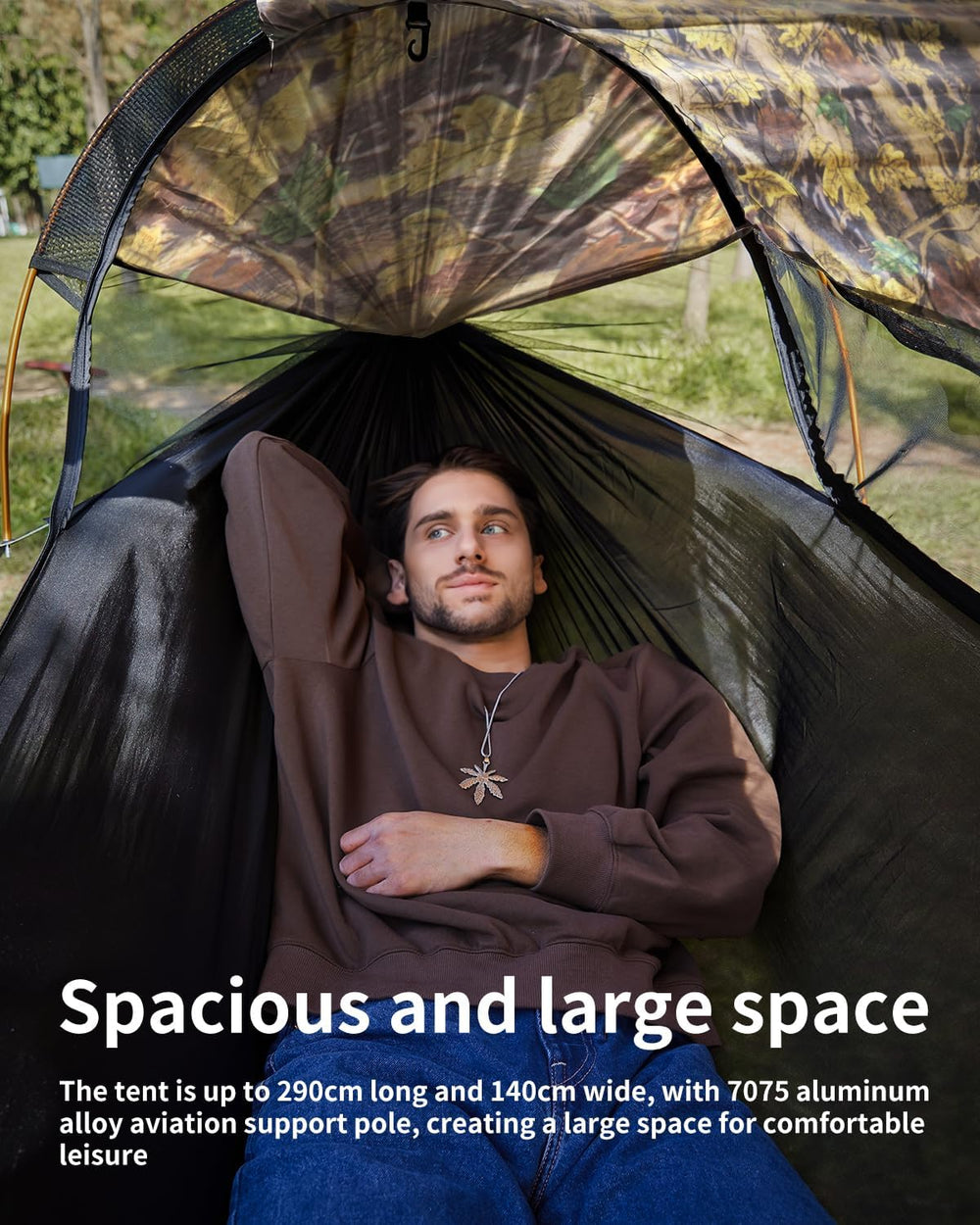 3-in-1 Camping Hammock Tent with Mosquito Net & UV Sunshade