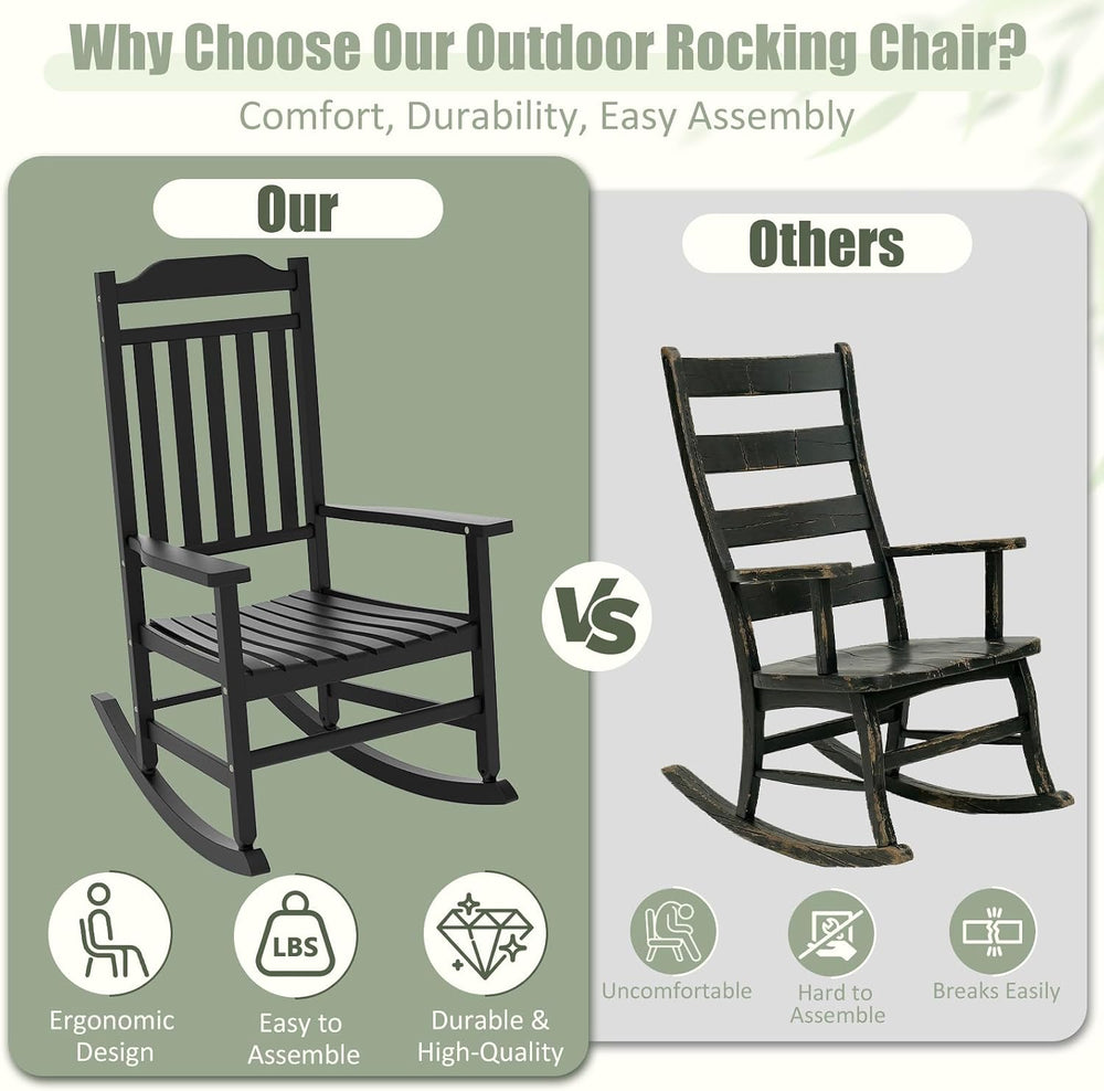 Outdoor Rocking Chair, All Weather Rocking Chair Ergonomic