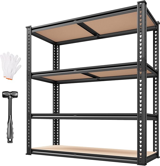 REIBII 40" W Garage Shelving 2000LBS Storage Shelves Adjustable Metal Sh...