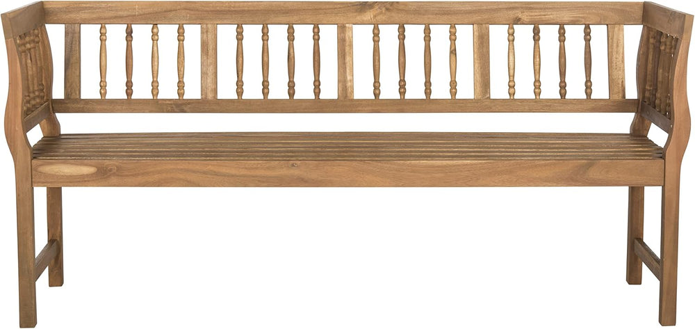 SAFAVIEH Outdoor Brentwood Wood Bench, 72.1" Natural PAT6732A