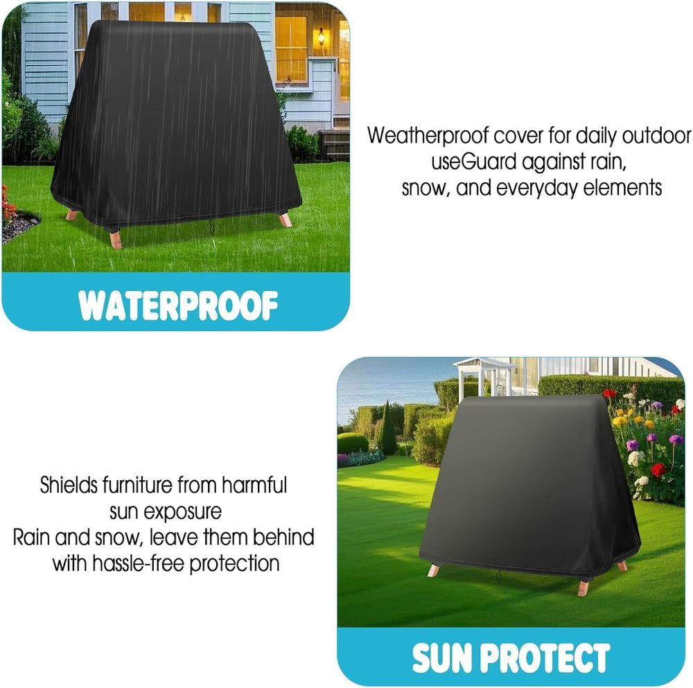 Waterproof Patio Swing Cover 84x63x70in with Drawstring