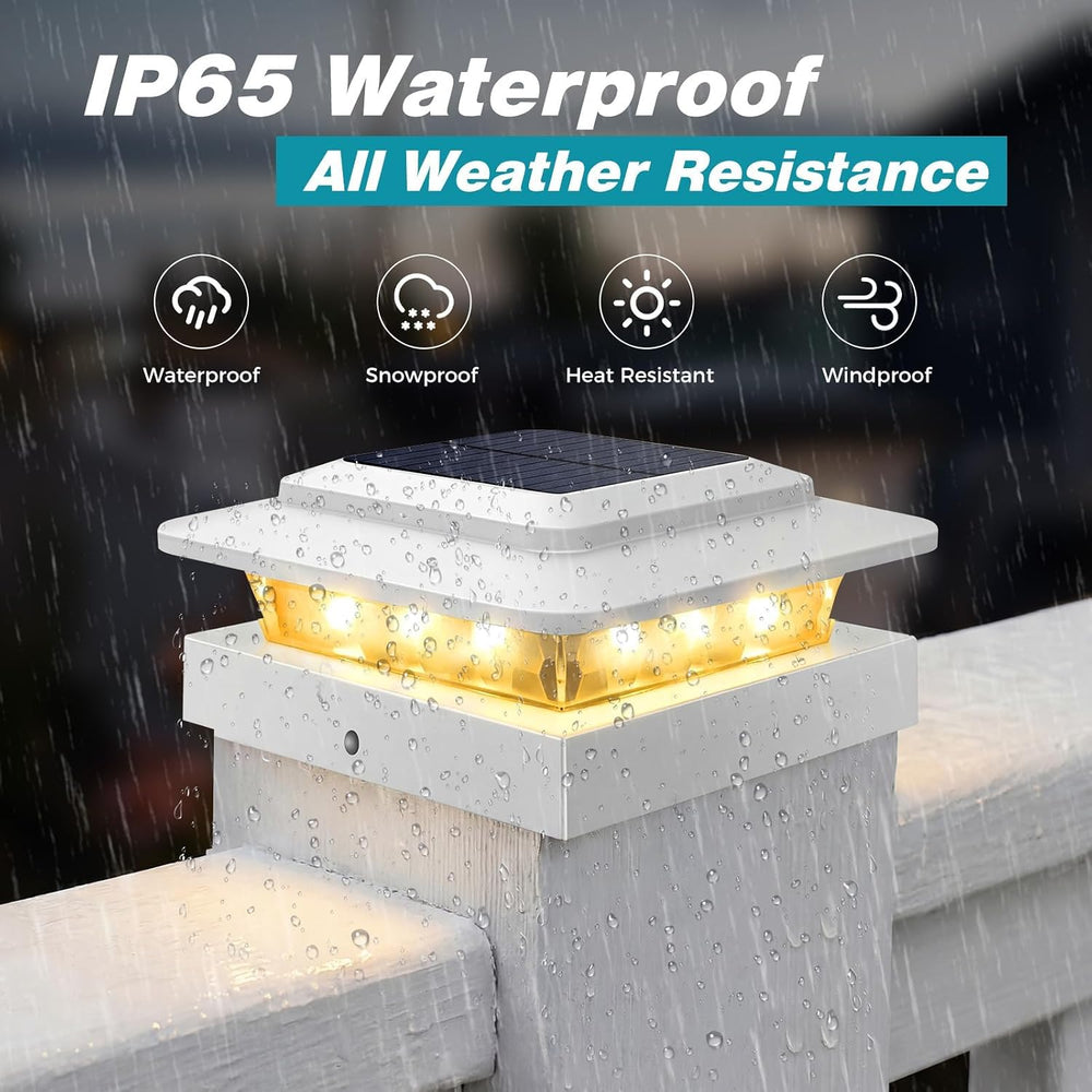 kolpop Solar Post Cap Lights Outdoor 10 Pack, 3 Color Temps&2 Brightness