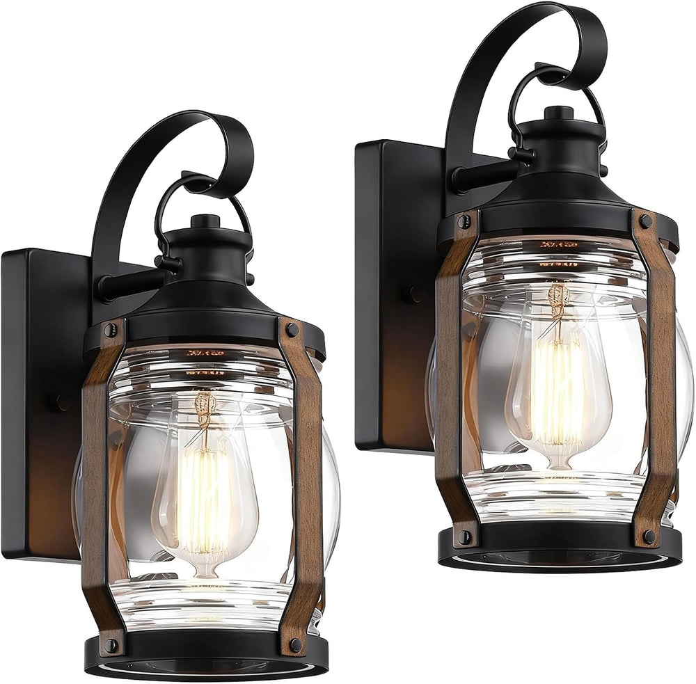 Outdoor Wall Lantern Lights, Black Exterior Wall Sconce Garage Light Fixtures...