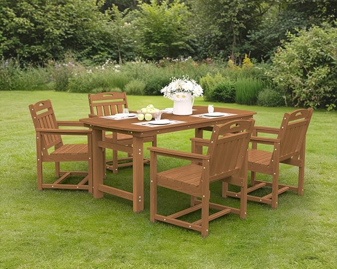 Ciokea Outdoor Patio Dining Chair Set of 2, HDPE Porch Chairs for Dining Tabl...