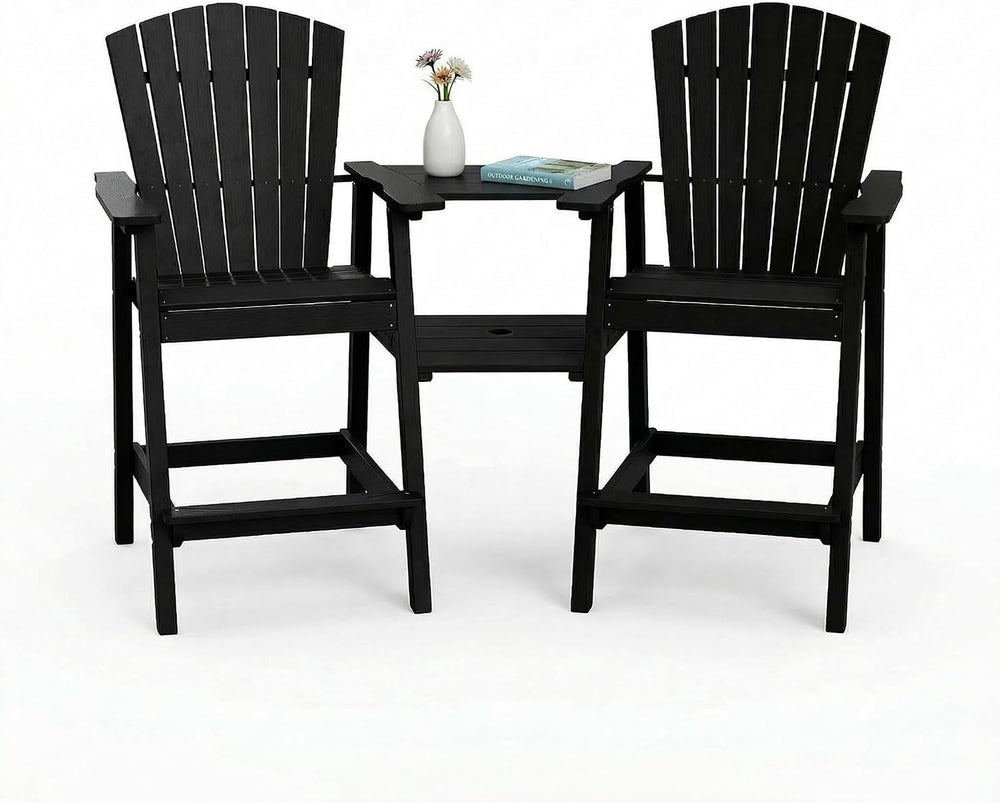 GLANC Tall Adirondack Chairs Set of 2, All Weather HDPE Bar Height Balcony Ad...