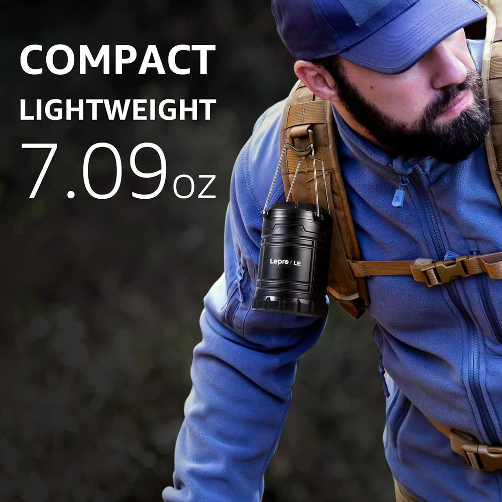 Lepro LED Camping Lanterns, 4 Pack, Collapsible, IPX4 Water Resistant